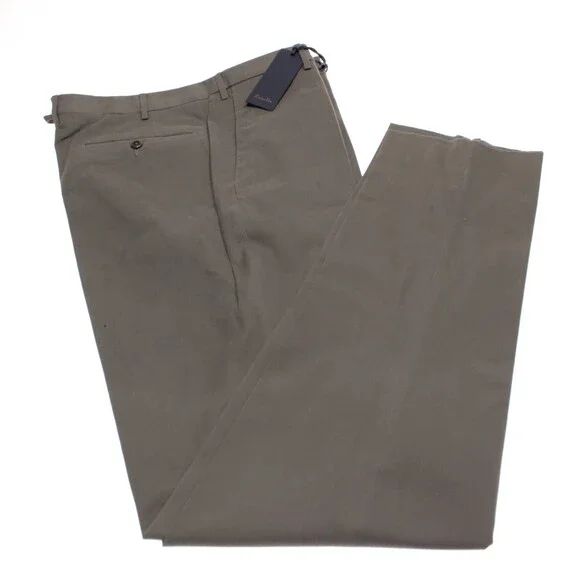 Zanella NWT Chinos / Casual Pants Size 36 US Parker In Solid Gray Cotton Blend